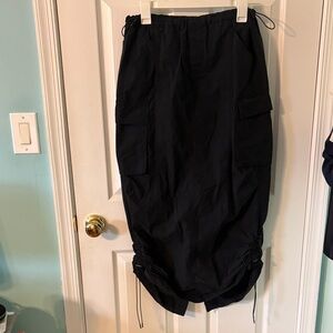 Wild Fable Black Cargo Skirt with Drawstring Waist